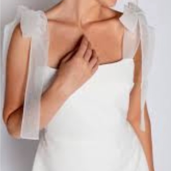 OFF WHITE Rebecca Reid Silk Lined Linen Dress | SIZE 8 - Picture 3 of 8